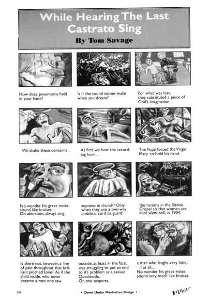 While Hearing the Lats Castrato Sing, by Tom Savage